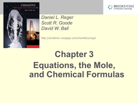 Chapter 3 Equations, the Mole, and Chemical Formulas