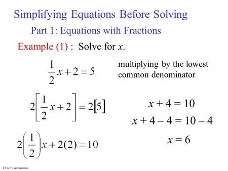Simplifying Equations Before Solving