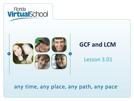 GCF and LCM Lesson 3.01.