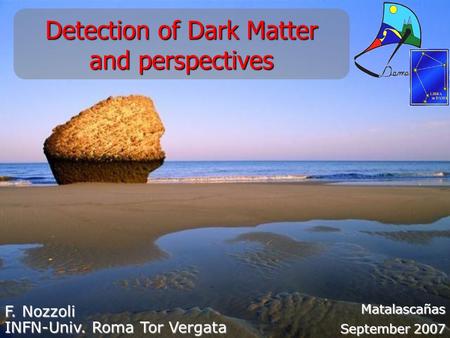 F. Nozzoli INFN-Univ. Roma Tor Vergata Detection of Dark Matter and perspectives Matalascañas September 2007.