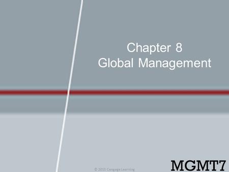Chapter 8 Global Management