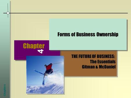 Chapter 4 THE FUTURE OF BUSINESS: The Essentials Gitman & McDaniel THE FUTURE OF BUSINESS: The Essentials Gitman & McDaniel Chapter 4 Forms of Business.