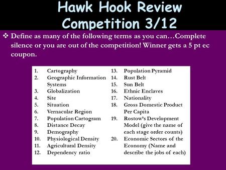 Hawk Hook Review Competition 3/12