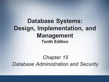 presentation of database administration