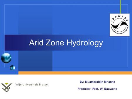 Arid Zone Hydrology.