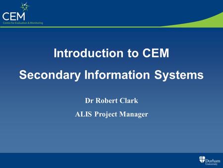 Secondary Information Systems