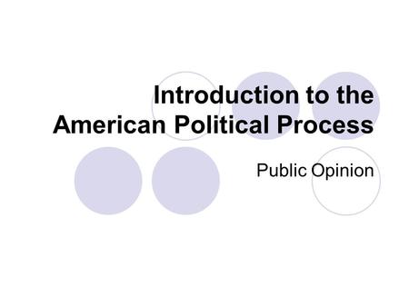 Introduction to the American Political Process Public Opinion.