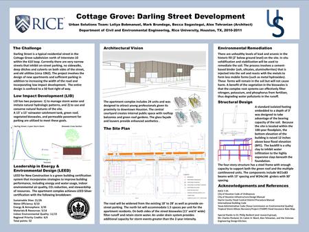 Cottage Grove: Darling Street Development Urban Solutions Team: Loliya Bobmanuel, Mark Brundage, Becca Sagastegui, Alex Tehranian (Architect) Department.