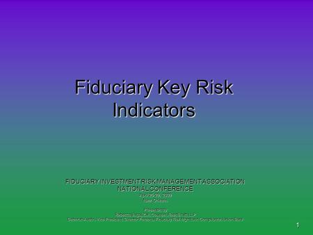 Fiduciary Key Risk Indicators
