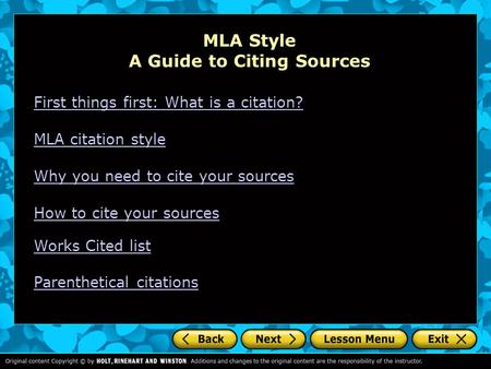 MLA Style A Guide to Citing Sources