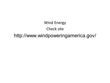 Wind Energy Check site