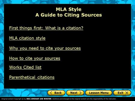 MLA Style A Guide to Citing Sources