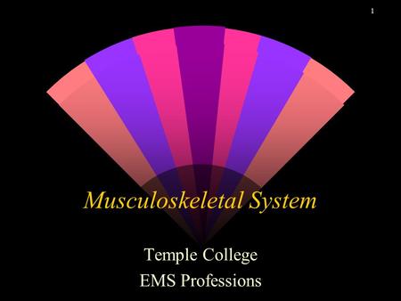 1 Musculoskeletal System Temple College EMS Professions.