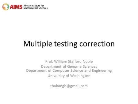 Multiple testing correction