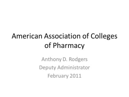American Association of Colleges of Pharmacy