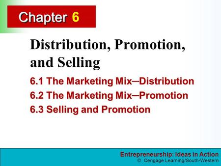 Distribution, Promotion, and Selling