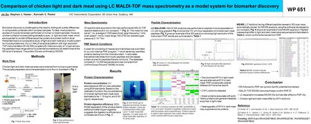 Comparison of chicken light and dark meat using LC MALDI-TOF mass spectrometry as a model system for biomarker discovery WP 651 Jie Du; Stephen J. Hattan.