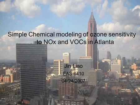 Simple Chemical modeling of ozone sensitivity