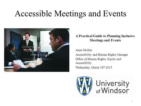 Accessible Meetings and Events