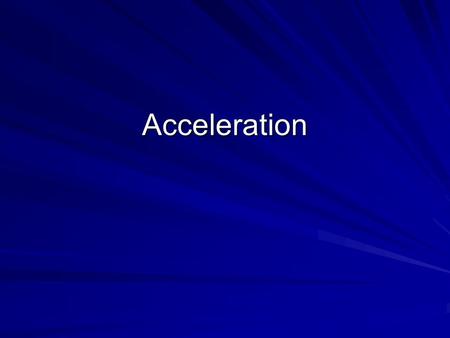 Acceleration. Changing Motion Objects with changing velocities cover different distances in equal time intervals.