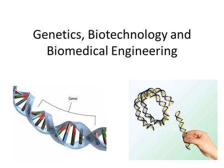 Genetics, Biotechnology and Biomedical Engineering