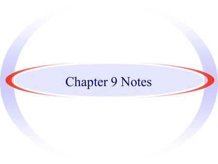 Chapter 9 Notes.