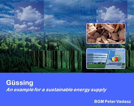 Güssing An example for a sustainable energy supply BGM Peter Vadasz.