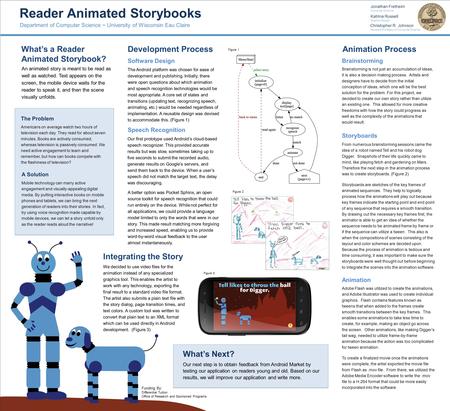 Reader Animated Storybooks Animation Process Software Design A Solution The Problem Americans on average watch two hours of television each day. They read.