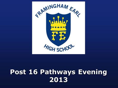 Post 16 Pathways Evening 2013. Outline of Evening  Introduction: Mr. Player (Director of Learning KS4)  Quality Applications & ‘Getting Your Place’: