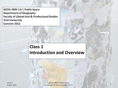 Class 1 Introduction and Overview