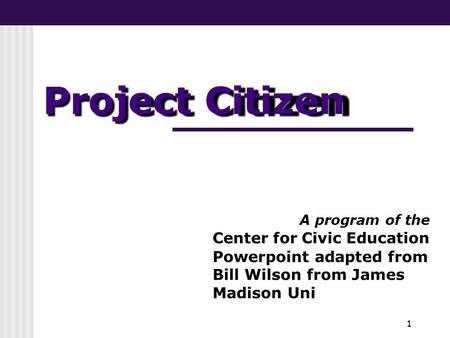 Project Citizen Center for Civic Education