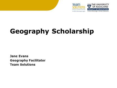 Geography Scholarship Jane Evans Geography Facilitator Team Solutions.