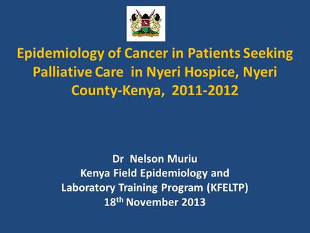Kenya Field Epidemiology and Laboratory Training Program (KFELTP)