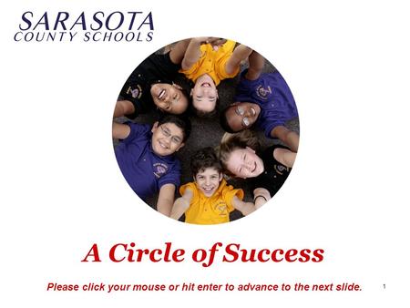 1 A Circle of Success Please click your mouse or hit enter to advance to the next slide.