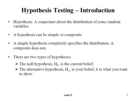 Hypothesis Testing – Introduction