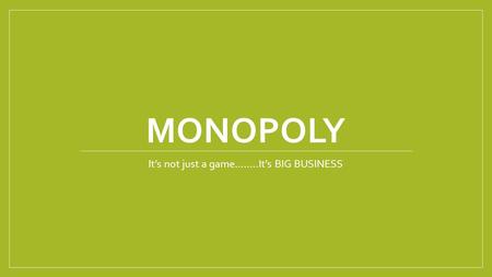 It’s not just a game……..It’s BIG BUSINESS