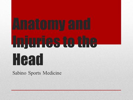 Anatomy and Injuries to the Head Sabino Sports Medicine.