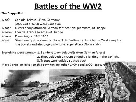 Battles of the WW2 The Dieppe Raid