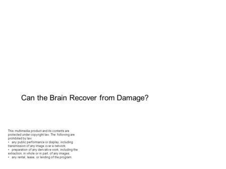 Chapter 10 Brain Damage and Neuroplasticity