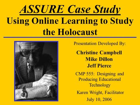 Using Online Learning to Study the Holocaust