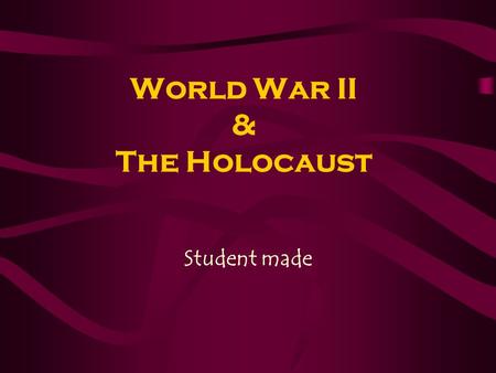 World War II & The Holocaust Student made. Nazis Vs. Jews Nazi - abbreviation for the National Socialist German Workers’ Party that ruled Germany from.