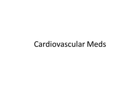 Cardiovascular Meds. Arrhythmias Heart attacks sometimes cause damage to the myocardium (heart muscles) Irregular heart beats may develop post MI’s Atrial.