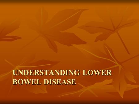 Understanding Lower Bowel Disease