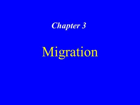 Chapter 3 Migration. Why People Migrate Reasons for migrating –Push & pull factors Economic Cultural Environmental – Intervening obstacles Distance of.