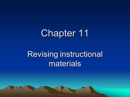 Revising instructional materials