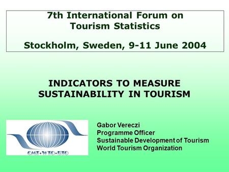 7th International Forum on Tourism Statistics