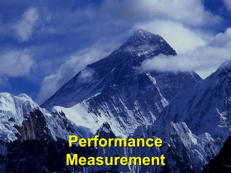 Performance Measurement in Youth Ministry Performance Measurement in Youth Ministry.