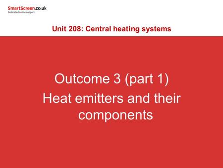 Unit 208: Central heating systems
