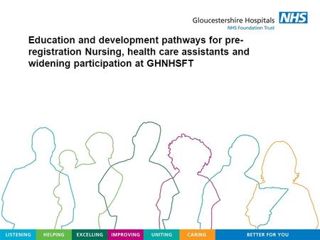 Education and development pathways for pre- registration Nursing, health care assistants and widening participation at GHNHSFT.