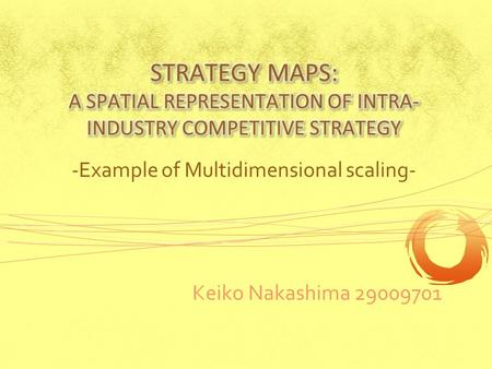 -Example of Multidimensional scaling- Keiko Nakashima 29009701.